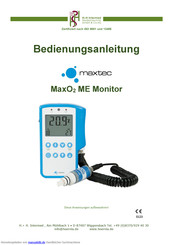 Maxtec MaxO2 ME Monitor Bedienungsanleitung