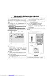 Behringer MicroPOWER PS400 Bedienungsanleitung