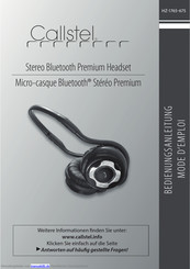 Callstel Micro-casque Bluetooth Stéréo Premium Bedienungsanleitung