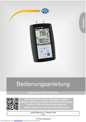 PCE Instruments PCE-PDA Serie Bedienungsanleitung