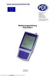 PCE Instruments PCE-PHD 2 Bedienungsanleitung