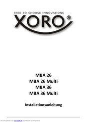 Xoro MBA 36 Installationsanleitung