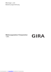 Gira 1280-Serie Montage- Und Bedienungsanleitung