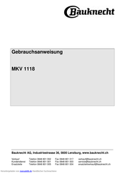 Bauknecht MKV 1118 Gebrauchsanleitung