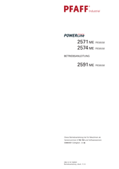 Pfaff Powerline 2571ME Premium Betriebsanleitung