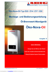 Abic Öko-Nova-Oil Montage- Und Bedienungsanleitung