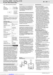 Elero UniTec-915 Bedienungsanleitung