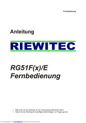 Riewitec RG51F1/E Anleitung