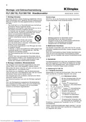 Dimplex PLF 250 TIS Montage- Und Gebrauchsanweisung