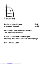 HomeMatic HM-LC-Dim1L-Pl-3 Bedienungsanleitung