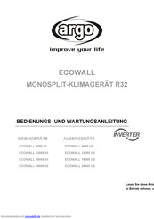 Argoclima ECOWALL 18000 UI Bedienungs- Und Wartungsanleitung