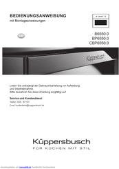 Kuppersbusch BP6550.0 Bedienungsanweisung Mit Montageanweisungen