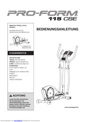 Pro-Form 115 CSE Bedienungsanleitung