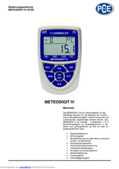PCE Instruments METEODIGIT IV Bedienungsanleitung