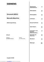 Siemens Sinumerik 802S Bedienungsanleitung