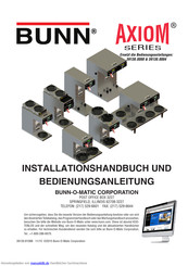 Bunn AXIOM Serie Installationshandbuch Und Bedienungsanleitung