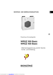 BENZING WRGZ 300 Basic Montage- Und Gebrauchsanleitung
