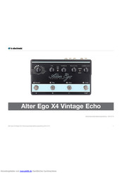 TC Electronic Alter Ego X4 Vintage Echo Bedienungsanleitung