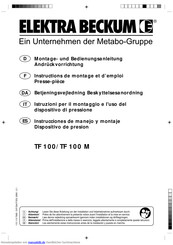 Elektra Beckum TF 100 M Montage- Und Bedienungsanleitung
