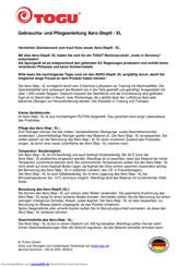 Togu Aero-Step Gebrauchs- Und Pflegeanleitung