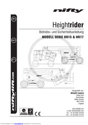 nifty Heightrider HR15-Serie Betriebs- Und Sicherheitsanleitung