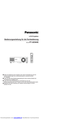 Panasonic PT-AE900E Bedienungsanleitung