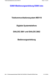 Ericsson Dialog 2661 Bedienungsanleitung
