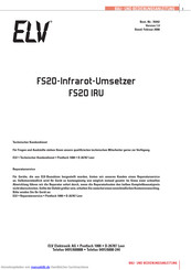 elv FS20 IRU Bedienungsanleitung