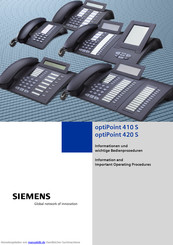 Siemens optiPoint 410 S Bedienungsanleitung