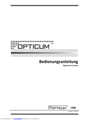 Opticum 1000 Bedienungsanleitung