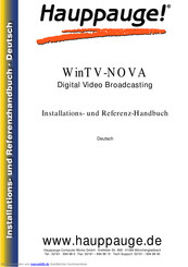 Hauppauge WinTV-NOVA Installationshandbuch