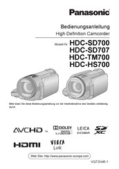 Panasonic HDC-SD707 Bedienungsanleitung