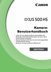 Canon IXUS 500 HS Benutzerhandbuch