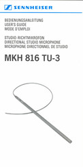 Sennheiser MKH 816 TU-3 Bedienungsanleitung