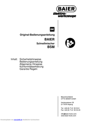 Baier BSM Bedienungsanleitung