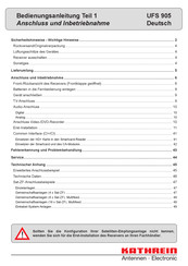 Kathrein UFS 905 Bedienungsanleitung