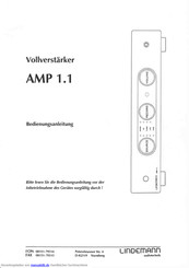 Lindemann AMP 1.1 Bedienungsanleitung