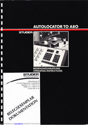 Studer A80 Bedienungsanleitung