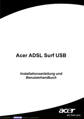 Acer ADSL Surf USB Installationsanleitung Und Benutzerhandbuch