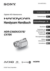 Sony Handycam HDR-CX6EK Handbuch