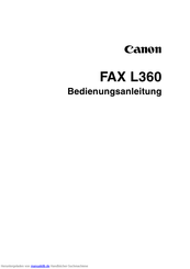 Canon FAX-L360 Bedienungsanleitung