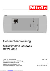 Miele XGW 2000 Gebrauchsanweisung