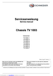 Schneider Chassis TV 1003 Servicehandbuch