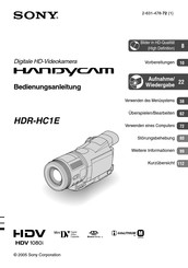 Sony Handycam HDR-HC1E Bedienungsanleitung