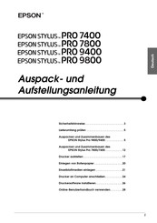 Epson Stylus PRO 9800 Auspack- Und Aufstellungsanleitung
