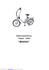E-Bike Pedelec Mobilist Bedienungsanleitung