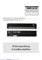 AUDAC CPA12 - 24 - 36 Bedienungsanleitung