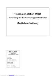 REKOBA TransAlarm-Station TAS24 Handbuch