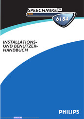 Philips 6184SpeechMike Pro Installationshandbuch Und Benutzerhandbuch