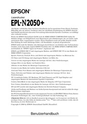 Epson EPL-N2050+ Benutzerhandbuch